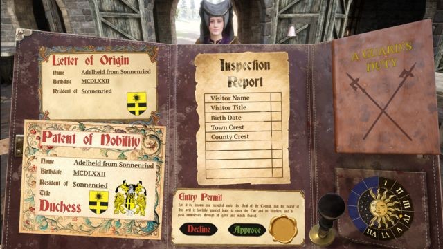 Kiểm tra giấy tờ và quyết định ai được qua cổng thành, ai không