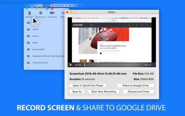 Quay video màn hình và lưu lại trên Google Drive