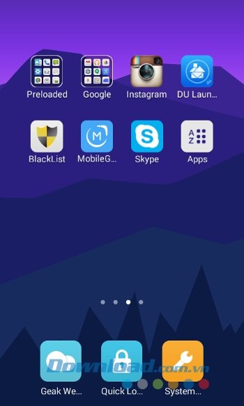 Các widget của GEAK Launcher