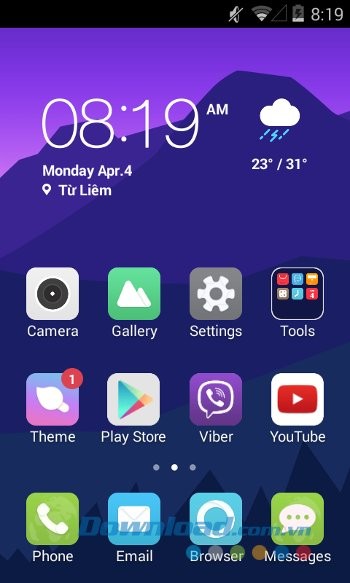 Giao diện màn hình chủ của GEAK Launcher