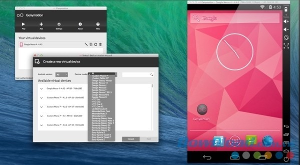 Genymotion cung cấp một bộ tính năng tuyệt vời