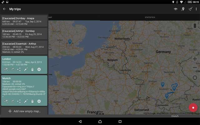 Bạn có thể sử dụng các tuyến đường đã được lưu trữ dưới định dạng file GPX hoặc KML