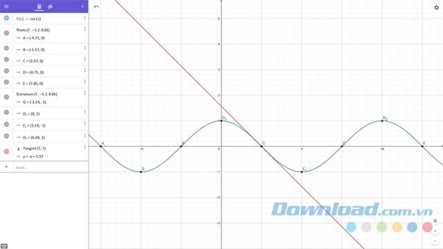 Giao diện GeoGebra Graphing Calculator