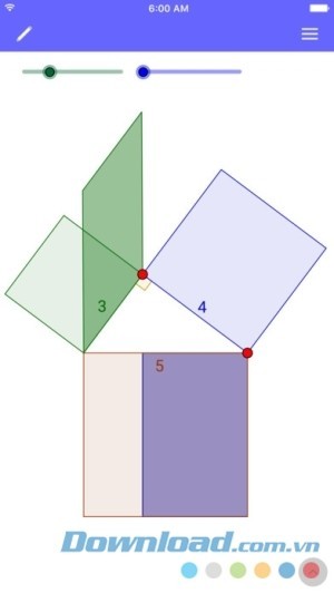 Vẽ hình học trên GeoGebra Graphing Calculator cho iOS