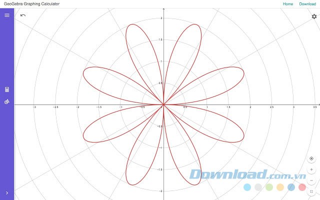Giao diện GeoGebra Graphing Calculator for Chrome