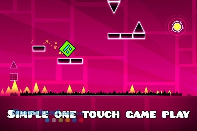 Lối chơi trong game Geometry Dash Lite rất đơn giản