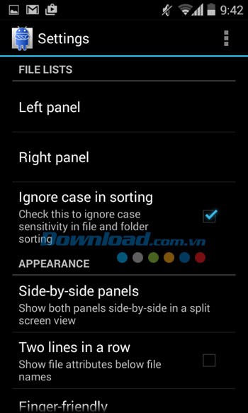 Các cài đặt cơ bản trong Ghost Commander File Manager