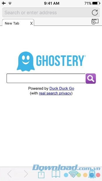Giao diện chính của Ghostery