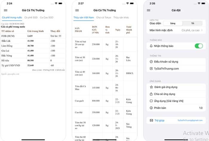 Ứng dụng Giá Cả Thị Trường
