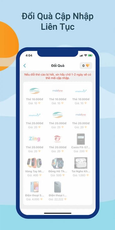 Đổi quà cập nhật liên tục