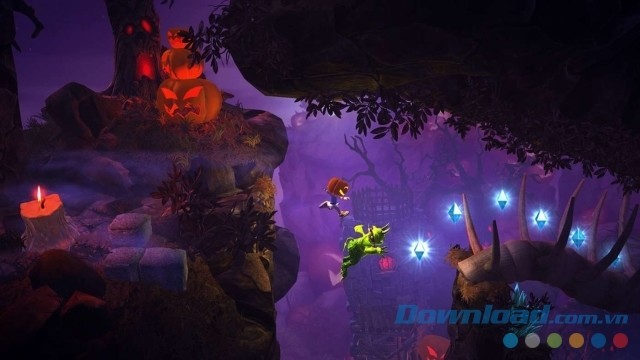 Chuyển đổi giữa các chiều không gian trong quá trình chơi game phiêu lưu đi cảnh Giana Sisters: Twisted Dreams cho máy tính