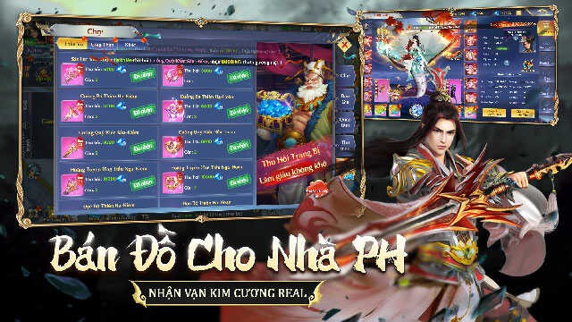 Hệ thống bán đồ cho nhà PH - Nhận vạn kim cương Real