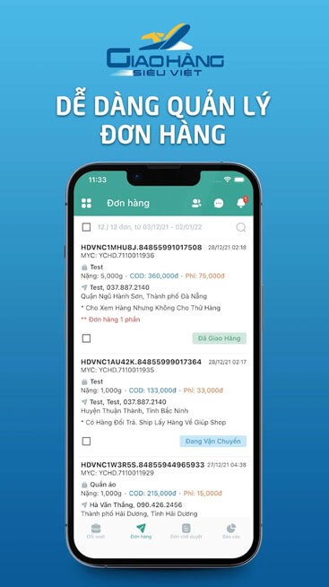 Dễ dàng quản lý đơn hàng