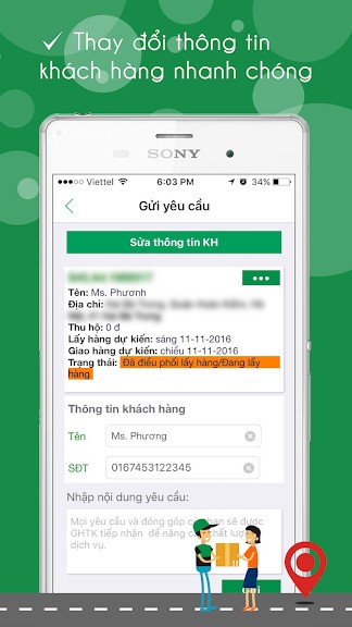 Thay đổi thông tin khách hàng