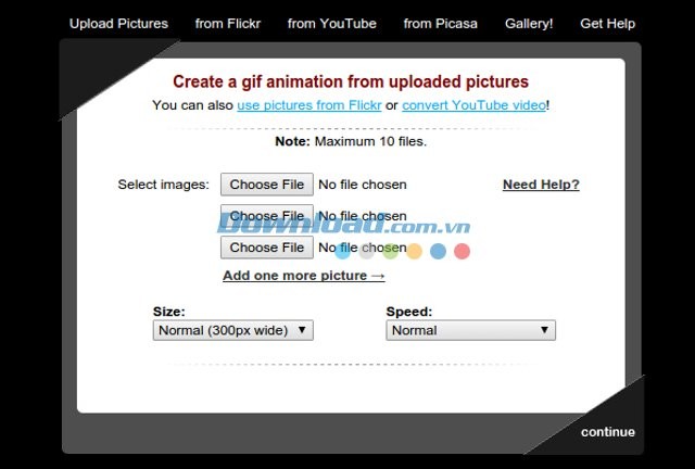Giao diện website Gickr.com