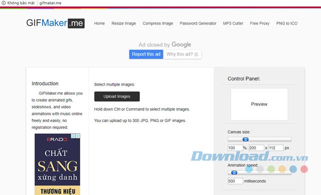 Giao diện GIFMaker.me