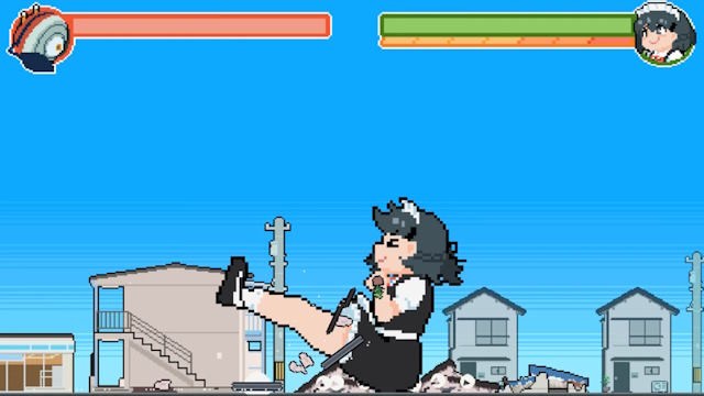 Gigantic☆Maidestruction là game hành động 2D phong cách Anime vui nhộn