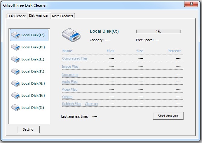 Khả năng phân tích ổ mạnh mẽ của Free Disk Cleaner