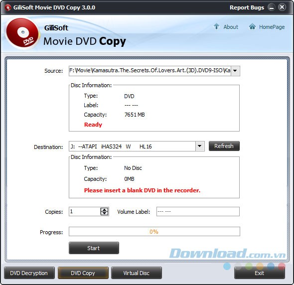 Giao diện Gilisoft Movie DVD Copy