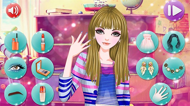 Trang điểm, sơn móng tay, thay đồ trong game Girls Manicure Salon