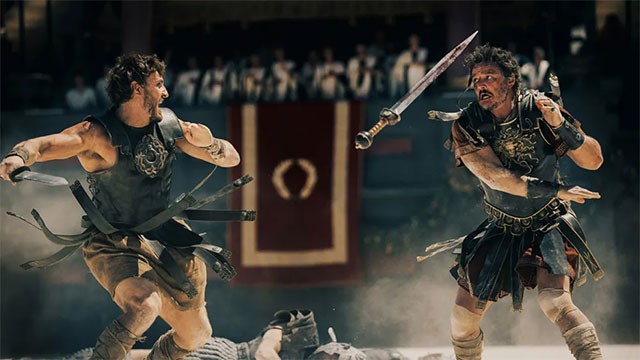Gladiator II (2024) nổi bật với những cảnh chiến đấu đẫm máu và hoành tráng