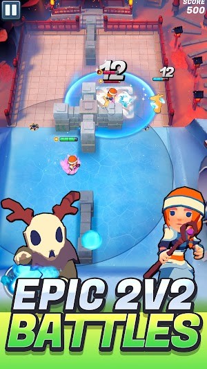 Gladiator Mayhem cho bạn tham gia vào các trận đấu 2v2 hoành tráng trong đấu trường