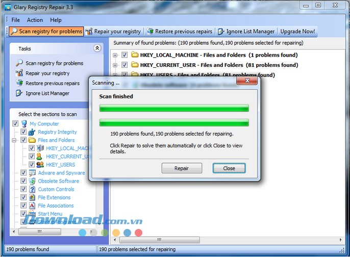 Glary Registry Repair