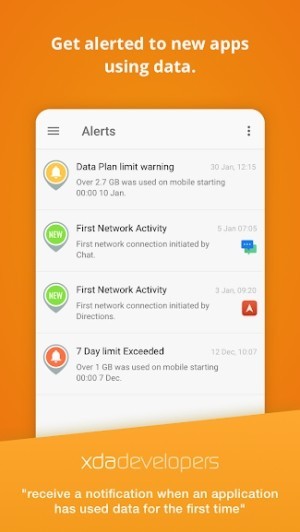 Nhận cảnh báo khi có app mới sử dụng data của bạn