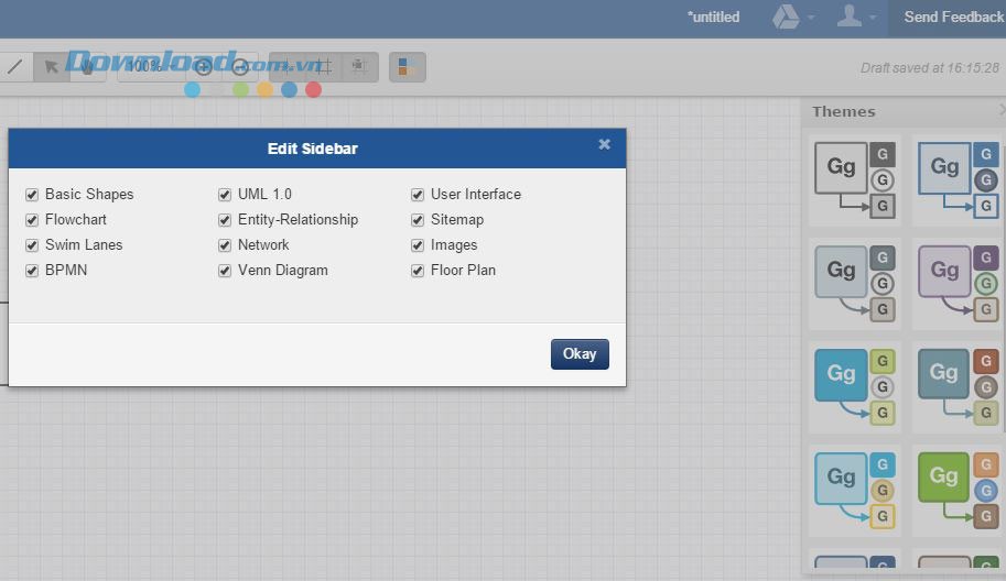 Chỉnh sửa danh mục biểu đồ trong Gliffy Diagrams