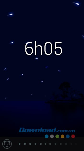 Giao diện báo thức trên ứng dụng Glimmer