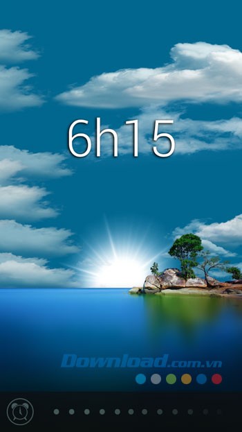 Giao diện báo thức trên ứng dụng Glimmer