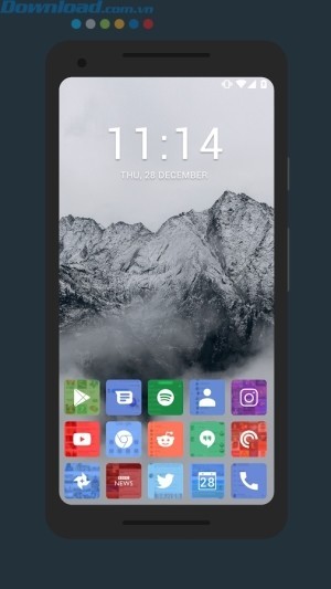 Ứng dụng có một vài lựa chọn hình nền để thiết lập