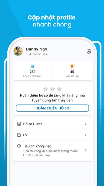 Cập nhật CV nhanh chóng