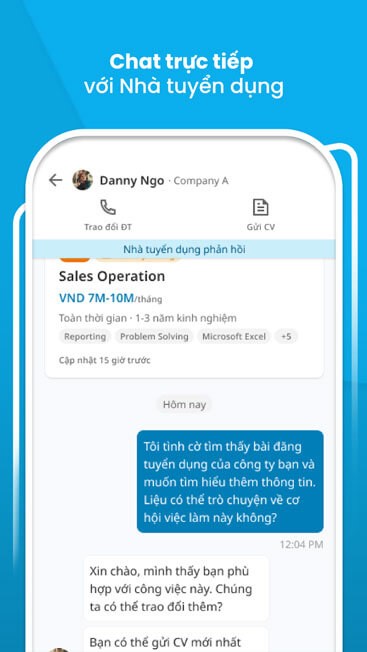Chat với nhà tuyển dụng