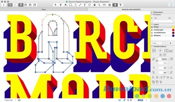Glyphs cho Mac - phần mềm thiết kế font chữ chuyên nghiệp