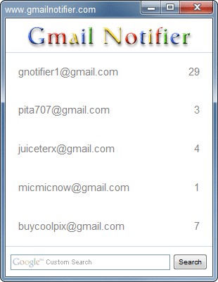 Quản lý nhiều địa chỉ Gmail với Gmail Notifier