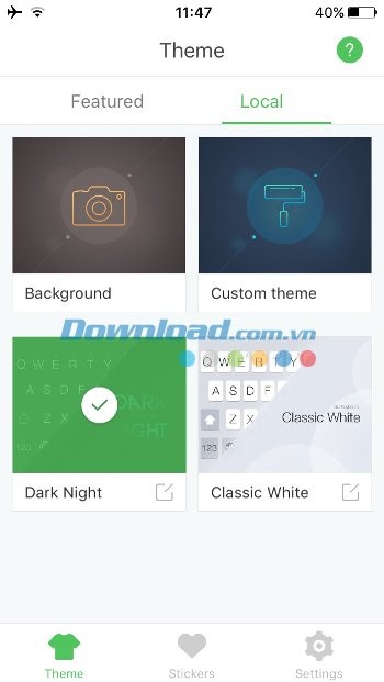 Theme bàn phím đơn giản