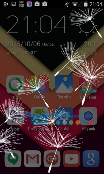 Hiệu ứng bồ công anh của GO Launcher Z (GO Launcher EX)