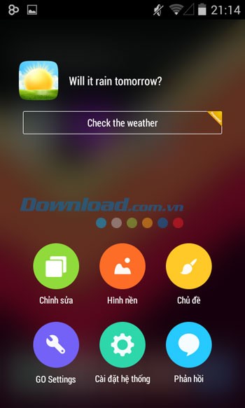 Các tùy chọn thêm của GO Launcher Z (GO Launcher EX)