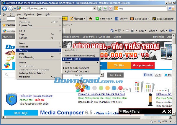 Thay đổi chế độ Encode