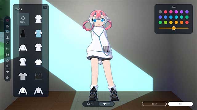 Tùy chỉnh nhân vật đại diện với nhiều bộ phận khuôn mặt, kiểu tóc và trang phục