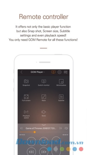 Điều khiển từ xa GOM Remote cho iOS