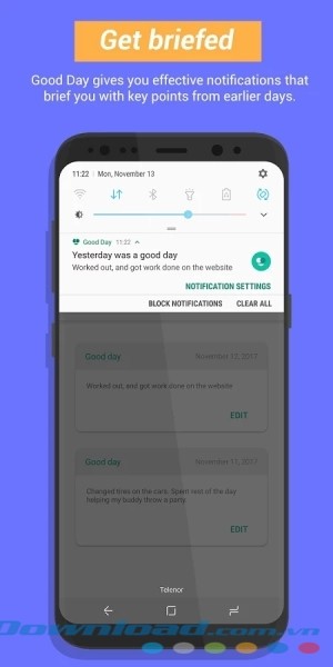 Good Day cho Android thông báo hiệu quả tới người dùng