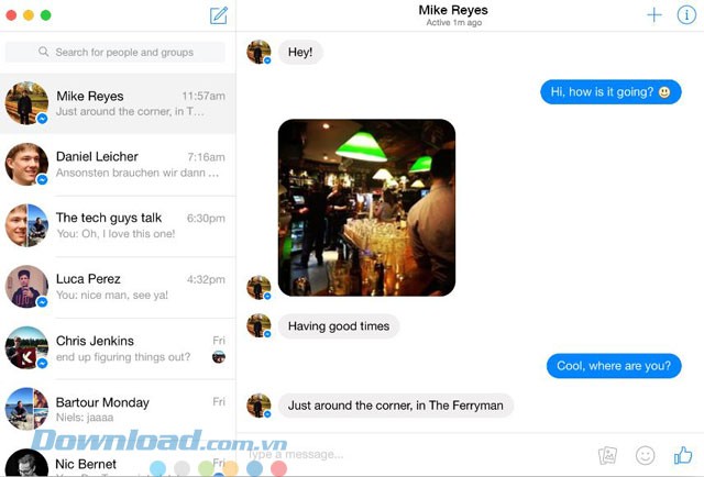 Giao diện ứng dụng chat Goofy cho Mac