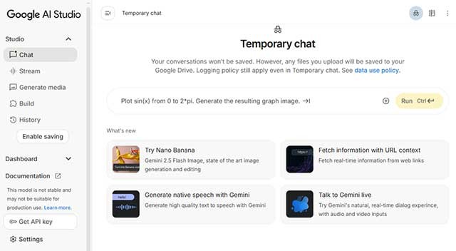 Google AI Studio giúp xây dựng, thử nghiệm và triển khai các mô hình AI