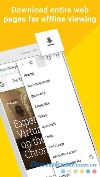 Tải toàn bộ website về đọc offline với Google Chrome cho Android