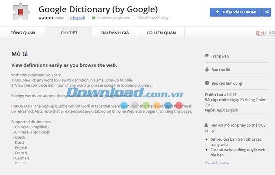 Google Dictionary