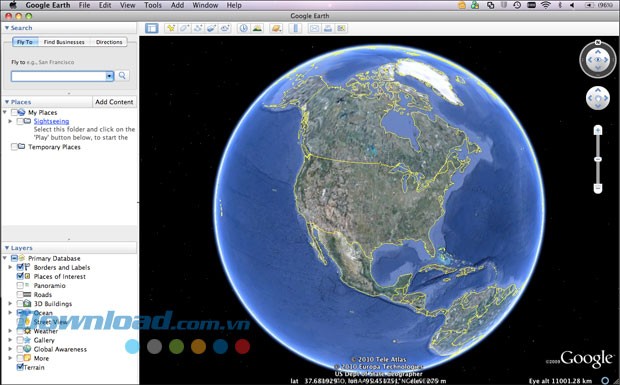 Google Earth cho Mac