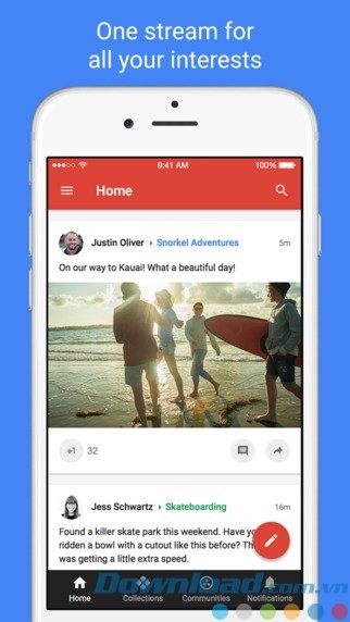 Giao diện chính của Google+