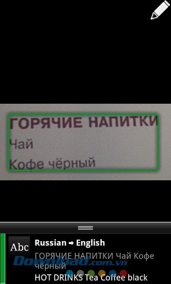 Dịch văn bản với Google Goggles